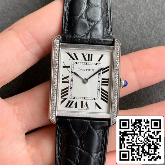 Cartier Tank 1:1 edizione migliore K11 Fabbrica Black Leather cinturino