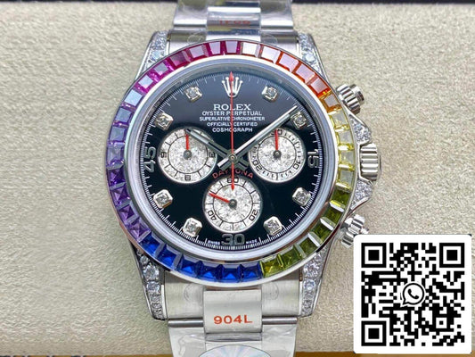 Rolex Daytona Cosmograph 116599 RBOW 1:1 edição melhor JH Fabbrica mostrador preto