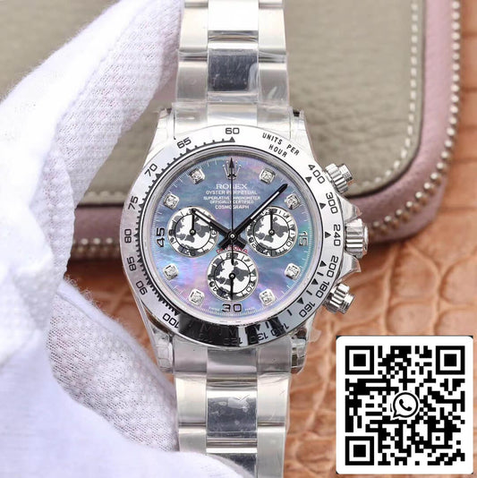 Rolex Daytona Cosmograph 116509-0064 1:1 edição melhor JH Fabbrica mostrador Fritillaria em ouro branco 18K