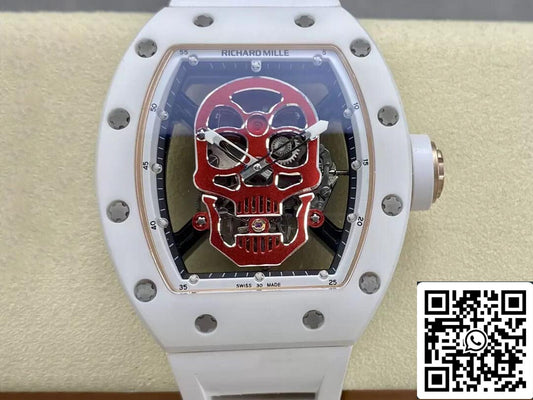 Richard Mille RM52-01 1:1 Best Edition YS Fabbrica Tourbillon Ceramic Case Rubber cinturino