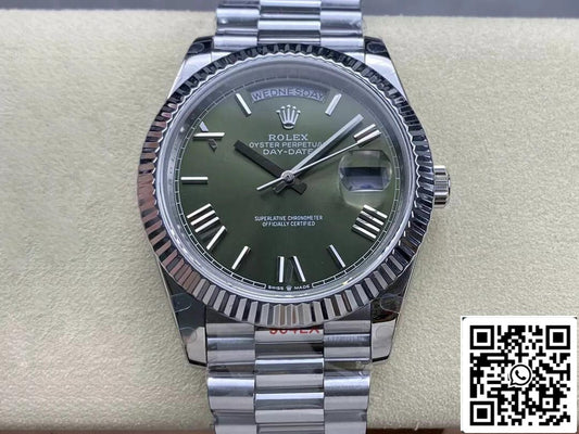 Rolex Day Date M228236-0008 1:1 edizione migliore GM Fabbrica V2 quadrante verde