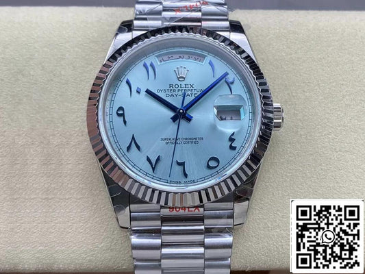 Rolex Day Date M228236 1:1 edizione migliore GM Fabbrica V2 Middle Eastern quadrante blu