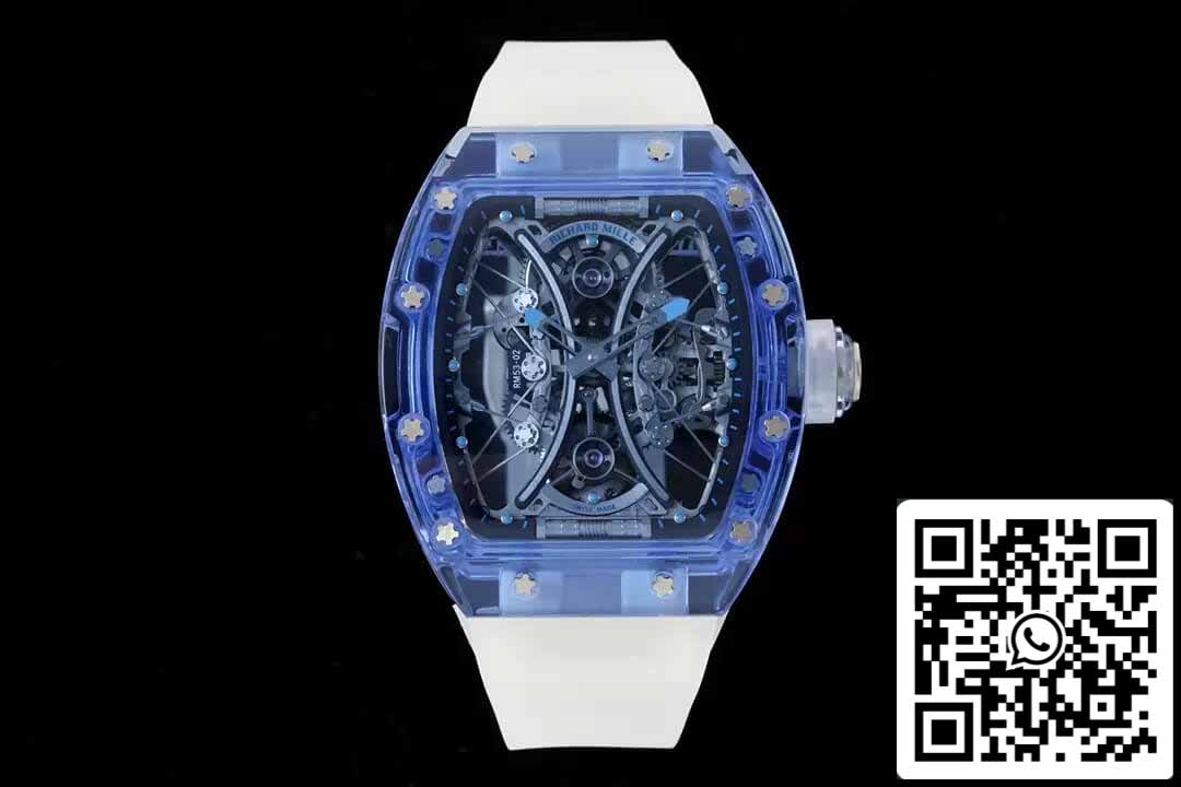 Richard Mille RM053-02 Tourbillon 1:1 Best Edition RM Fabbrica Blue Transparent Case