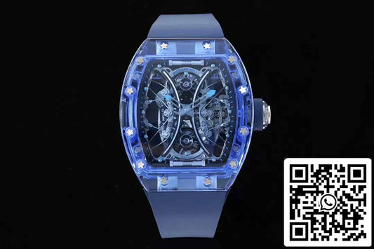 Richard Mille RM053-02 Tourbillon 1:1 Best Edition RM Fabbrica Blue Skeleton Dial
