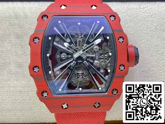 Richard Mille RM12-01 Tourbillon 1:1 Best Edition RM Fabbrica Red Carbon Fiber Case