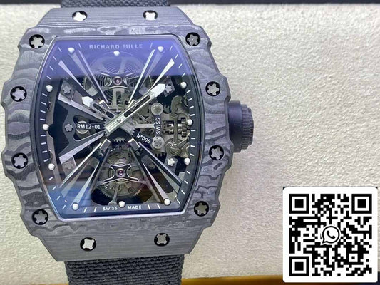 Richard Mille RM12-01 1:1 Best Edition RM Fabbrica Tourbillon Skeleton Dial