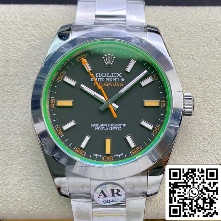 Rolex Milgauss 116400GV AR Fabbrica 1:1 edizione migliore Swiss ETA3131 quadrante nero