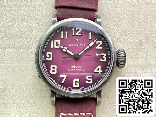 Zenith Pilot 11.2430.679.21.C801 XF Fabbrica 1:1 Best Edition Swiss ETA9015 Pink dial