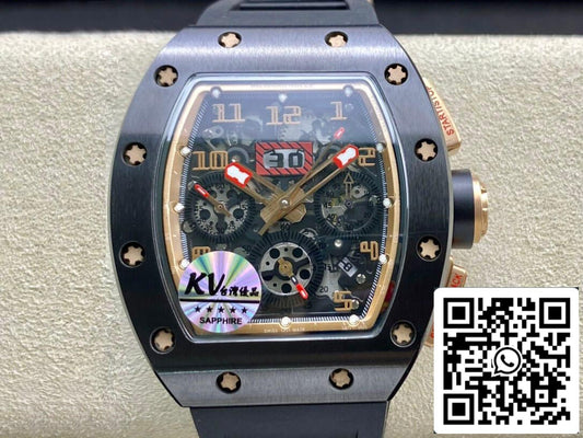 Richard Mille RM011 1:1 Best Edition KV Fabbrica Ceramic Skeleton Dial