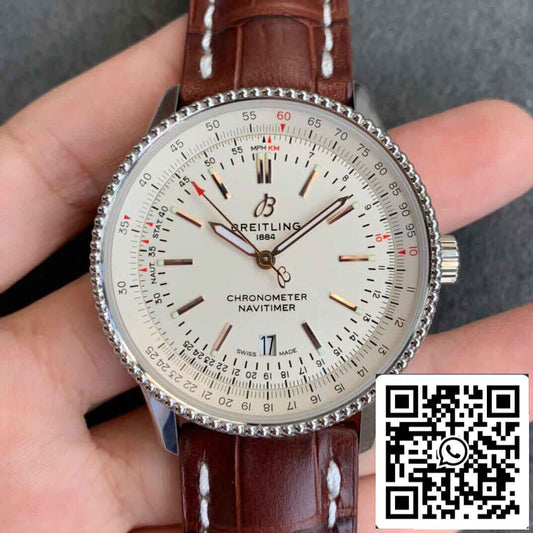 Breitling Navitimer 1 A17326211G1P2 1:1 Best Edition V7 Fabbrica Silver Dial