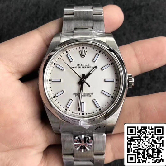 Rolex Oyster Perpetual 114300 39MM AR Fabbrica 1:1 edizione migliore quadrante bianco