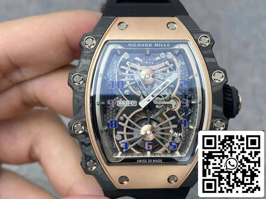 Richard Mille RM21-01 1:1 Best Edition RM Fabbrica Tourbillon Skeleton Dial
