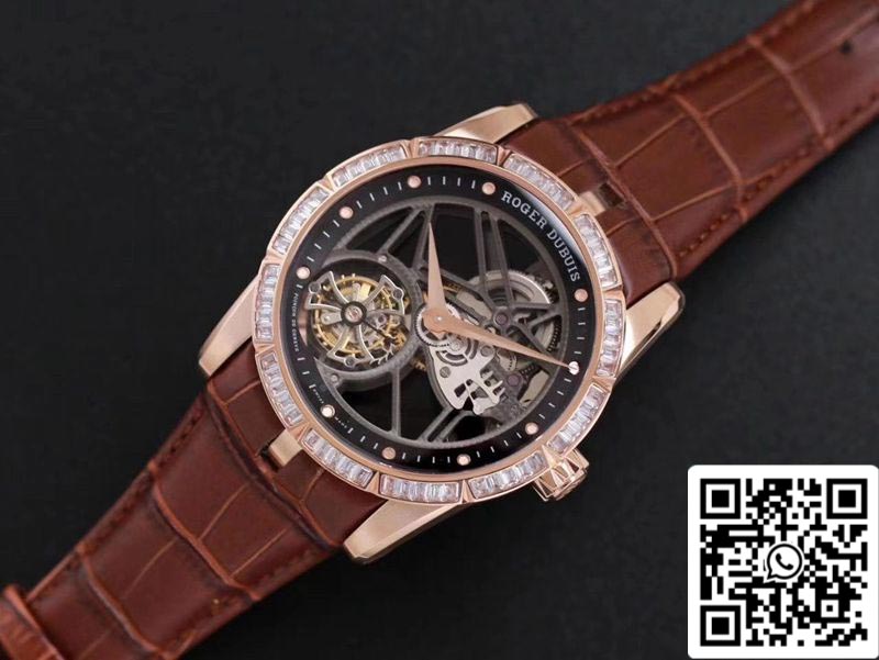 Roger Dubuis Excalibur RDDBEX0404 1:1 Edición Mejor JB Fabbrica V3 Rose Gold Tourbillon Suizo RD505SQ