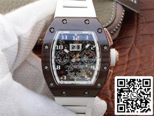 Richard Mille RM011 1:1 Best Edition KV Fabbrica Ceramic White cinturino