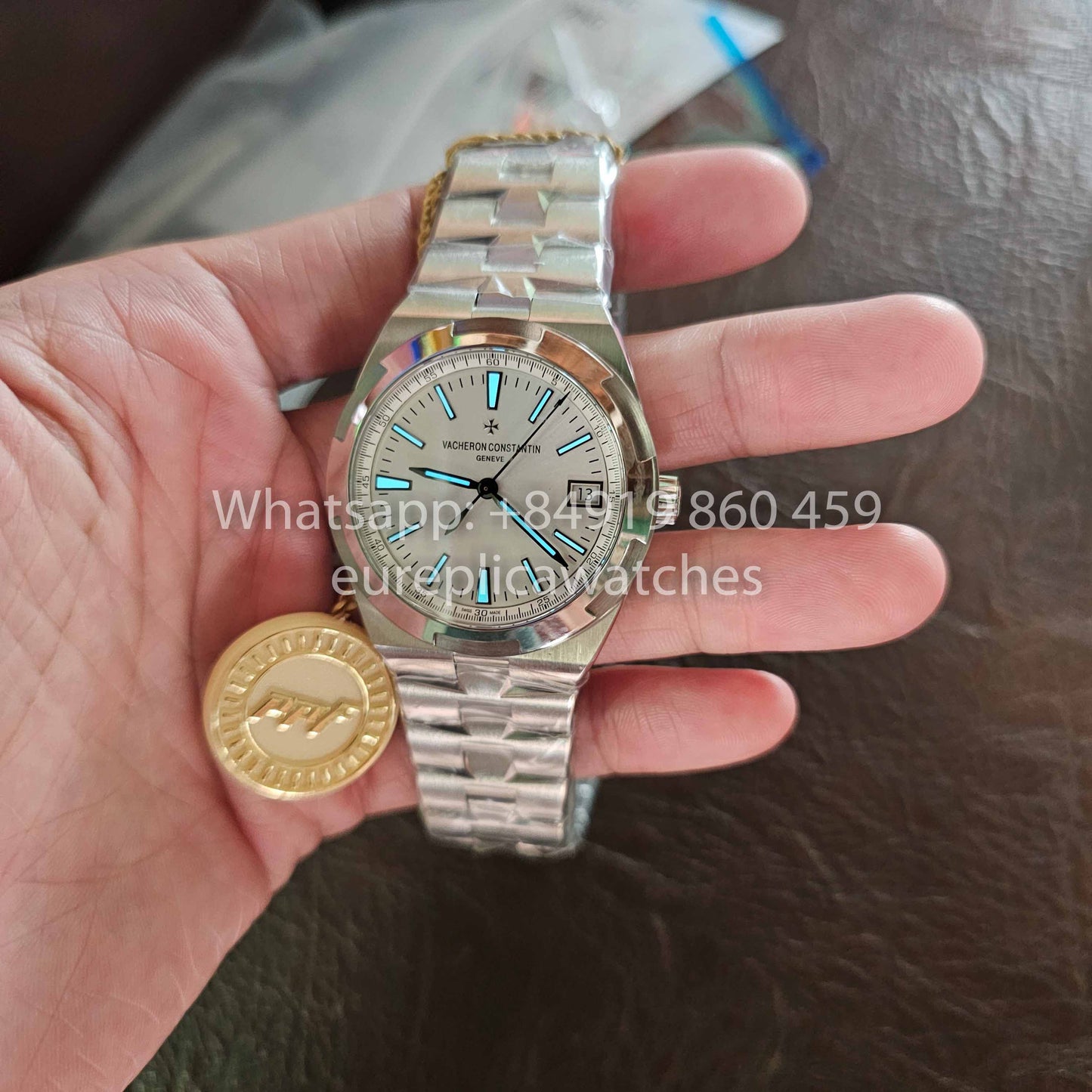 Vacheron Constantin Overseas 4500V/110A-B126 1:1 Melhor Clone PPF Fabricbrica Mostrador Branco Prateado