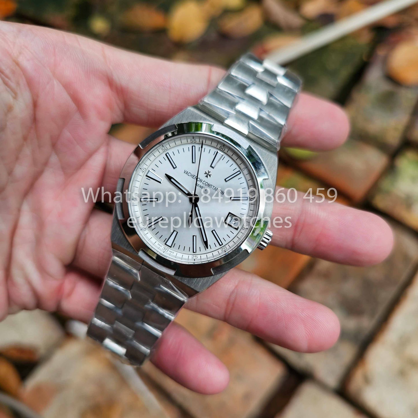 Vacheron Constantin Overseas 4500V/110A-B126 1:1 Melhor Clone PPF Fabricbrica Mostrador Branco Prateado