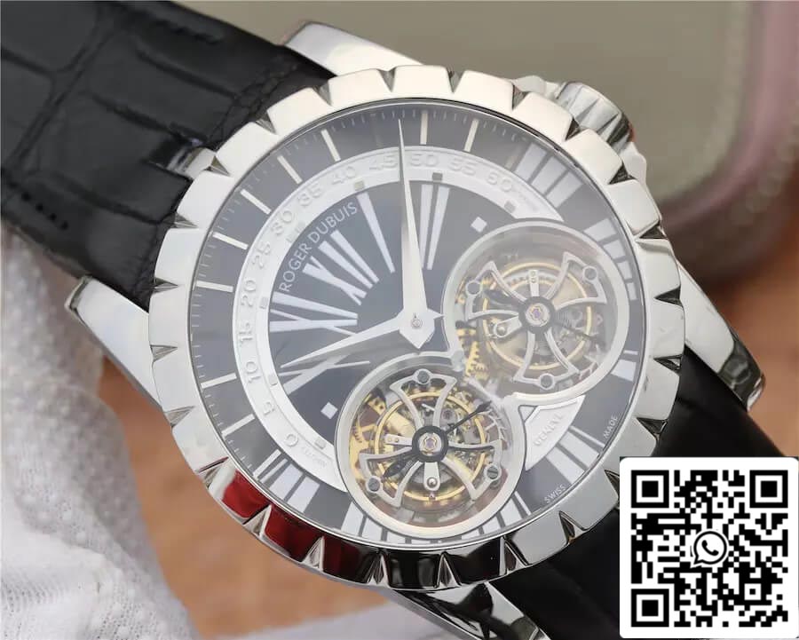 Roger Dubuis Excalibur RDDBEX0291 1:1 edizione migliore JB Fabbrica Tourbillon White Shell Black Dial