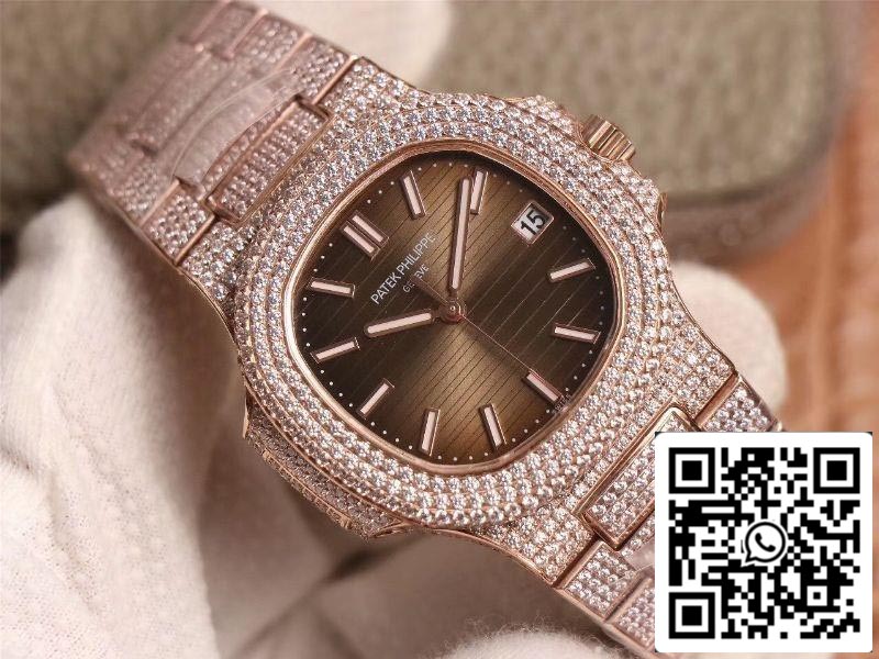 Patek Philippe Nautilus 5719-10G Rose Gold Diamond 1:1 Best Edition R8 Fabbrica Gradient Brown Dial Swiss Cal.324 S‌ C