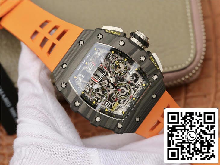 Richard Mille RM11-03 1:1 Best Edition KV Fabbrica Carbon Fiber Orange cinturino