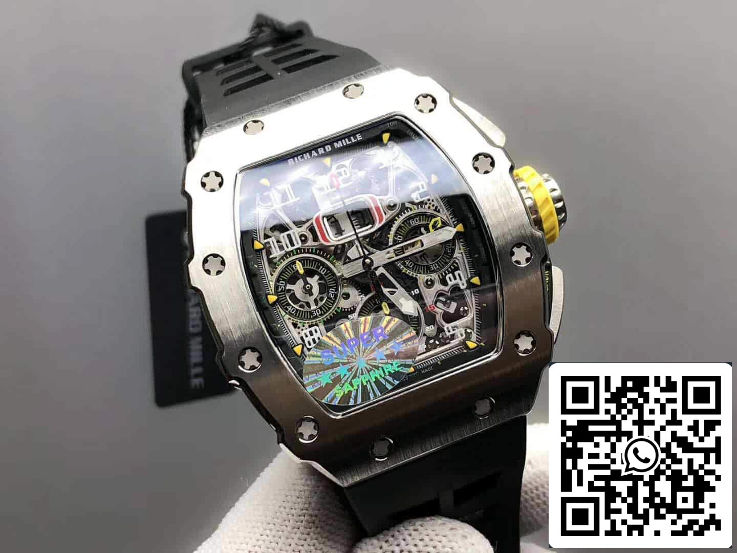 Richard Mille RM11-03 1:1 Best Edition KV Fabbrica Titanium Case Rubber cinturino