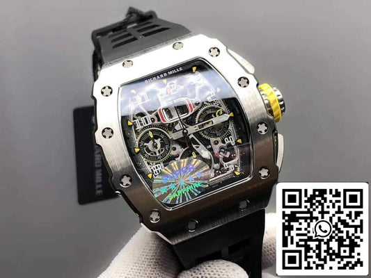 Richard Mille RM11-03 1:1 Best Edition KV Fabbrica Titanium Case Rubber cinturino