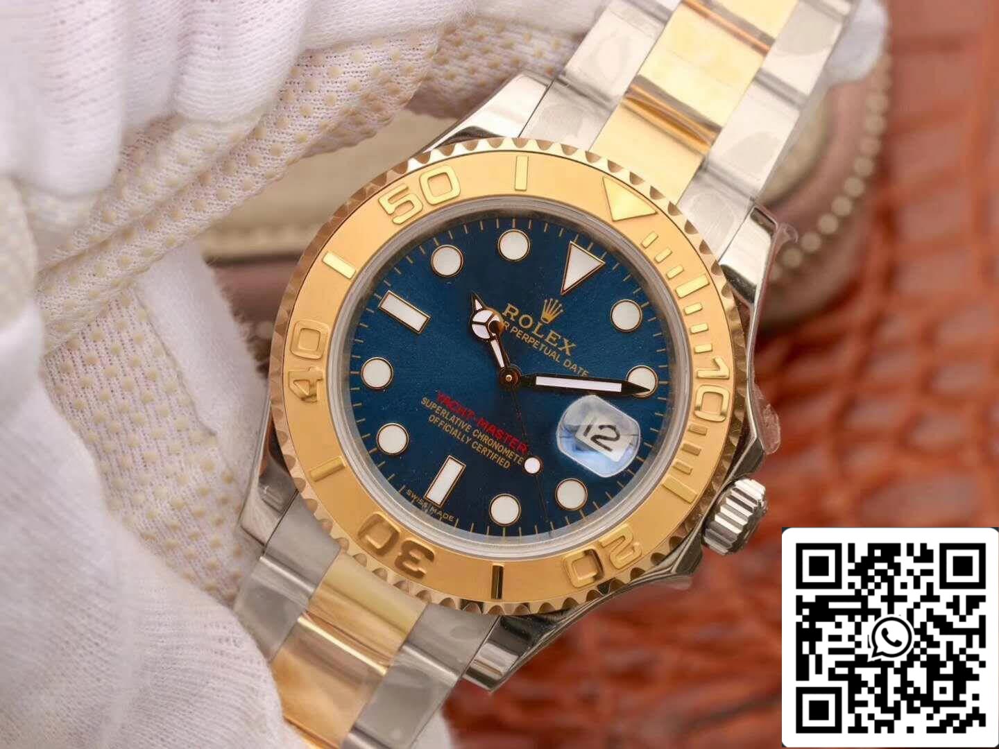 Rolex Yacht-Master 40mm 16623 1:1 edizione migliore Swiss ETA2836 Oro Wrapped quadrante blu