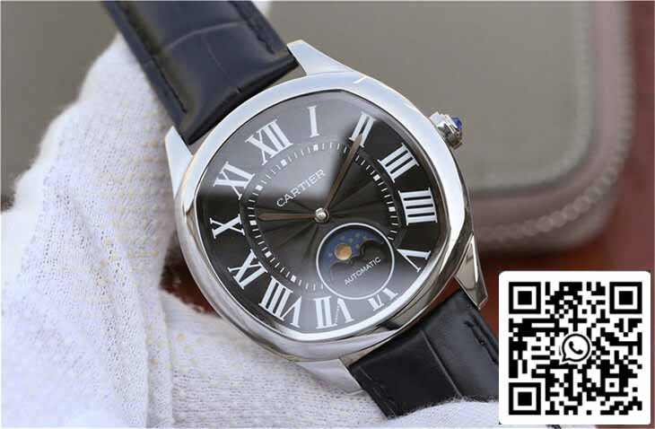 Drive De Cartier Moonphase WGNM0009 1:1 Best Edition acciaio inossidabile Black Dial