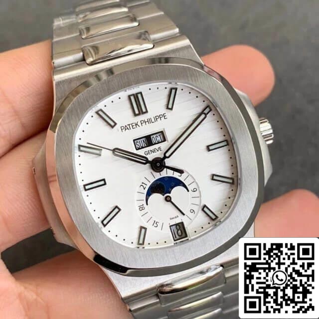 Patek Philippe Nautilus 5726/1A-010 1:1 edizione migliore GR Fabbrica quadrante bianco