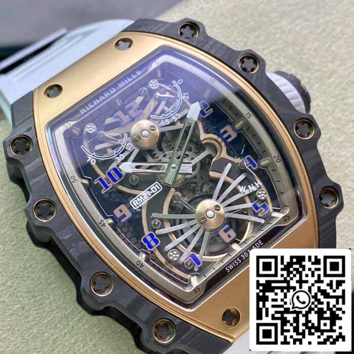 Richard Mille RM21-01 1:1 Best Edition RM Fabbrica Tourbillon Skeleton Dial White cinturino