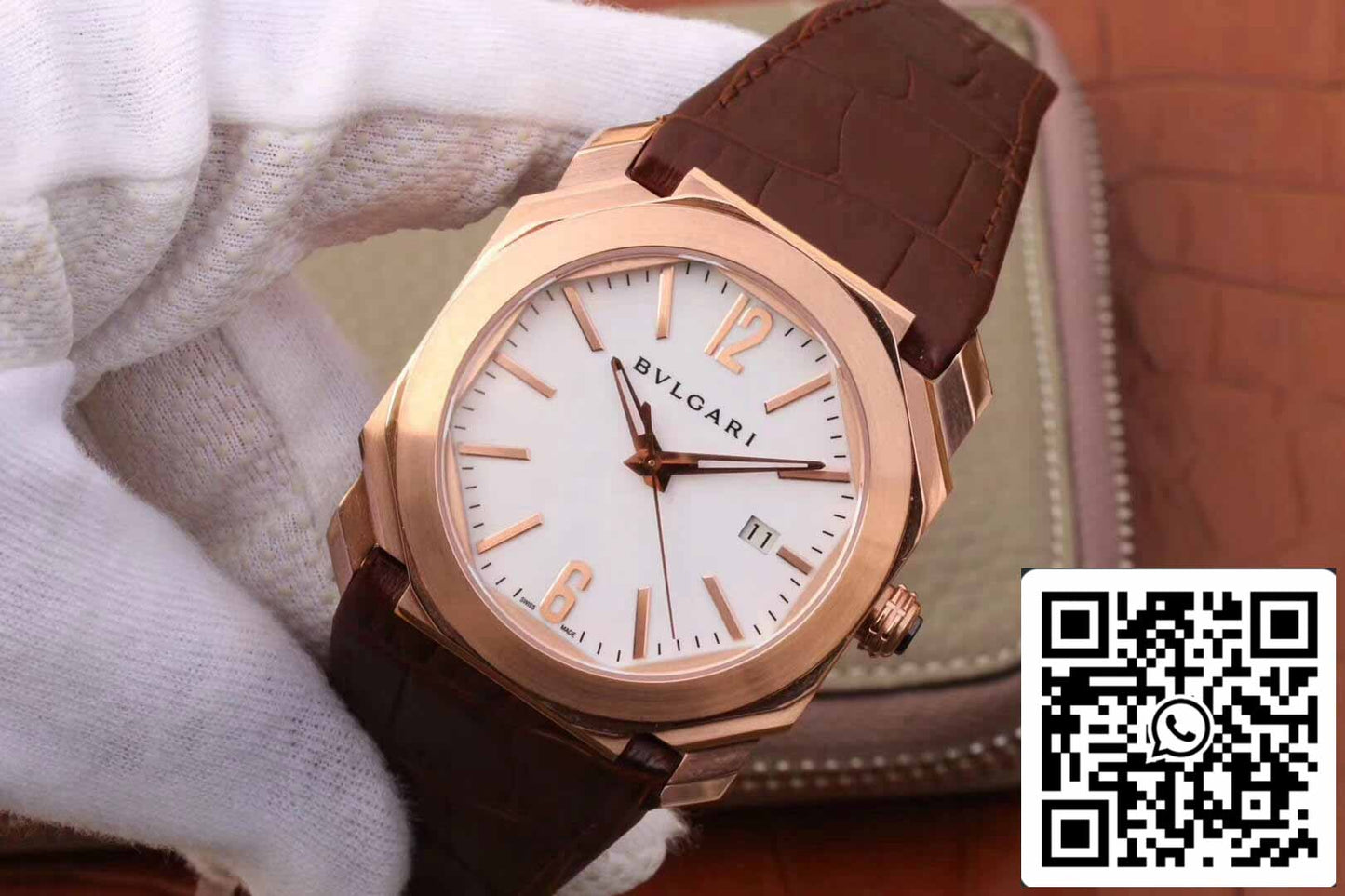 Bvlgari Octo 102119 BGOP38WGLD 1:1 edición mejor cuadrante blanco