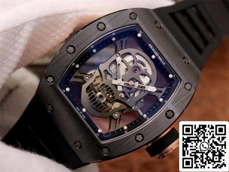 Richard Mille RM052-01 1:1 Best Edition ZF Fabbrica Black Ceramic Grey Skull Dial Swiss movimento