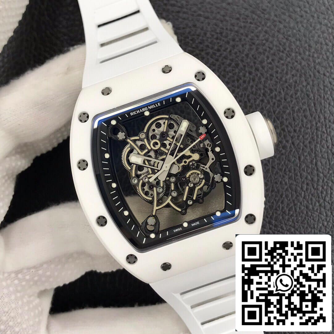 Richard Mille RM055 1:1 Best Edition ZF Fabbrica White Ceramic