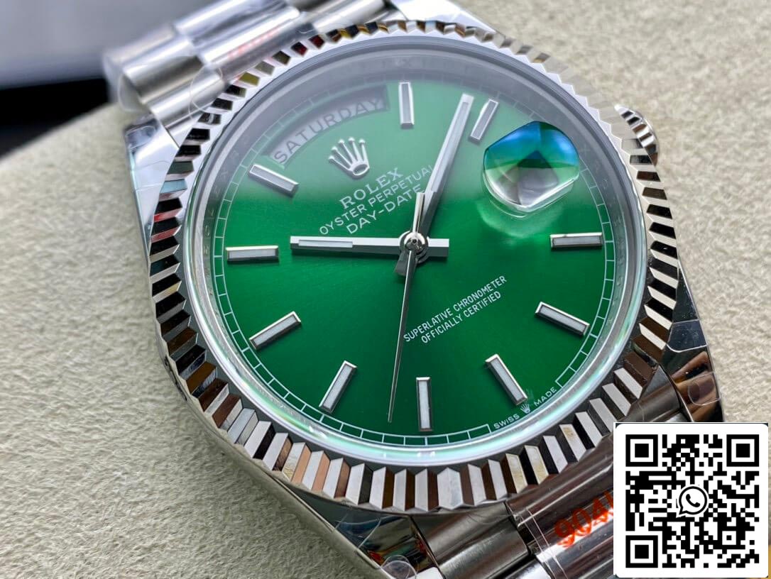 Rolex Day Date 40MM 1:1 edição melhor GM Fabbrica quadrante verde