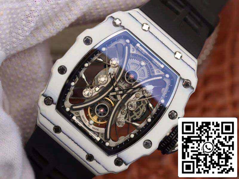 Richard Mille Pablo Mac Donough RM53-01 1:1 Best Edition Swiss ETA Imported mechanical movimento Skeleton Dial Black rubber cinturino
