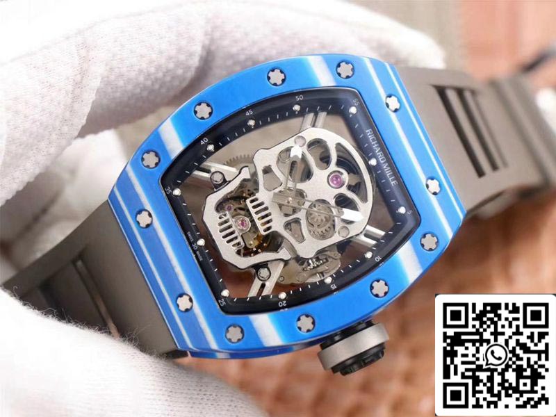 Richard Mille RM052-01 1:1 edizione migliore JB Fabbrica Blue Ceramic Swiss Tourbillon