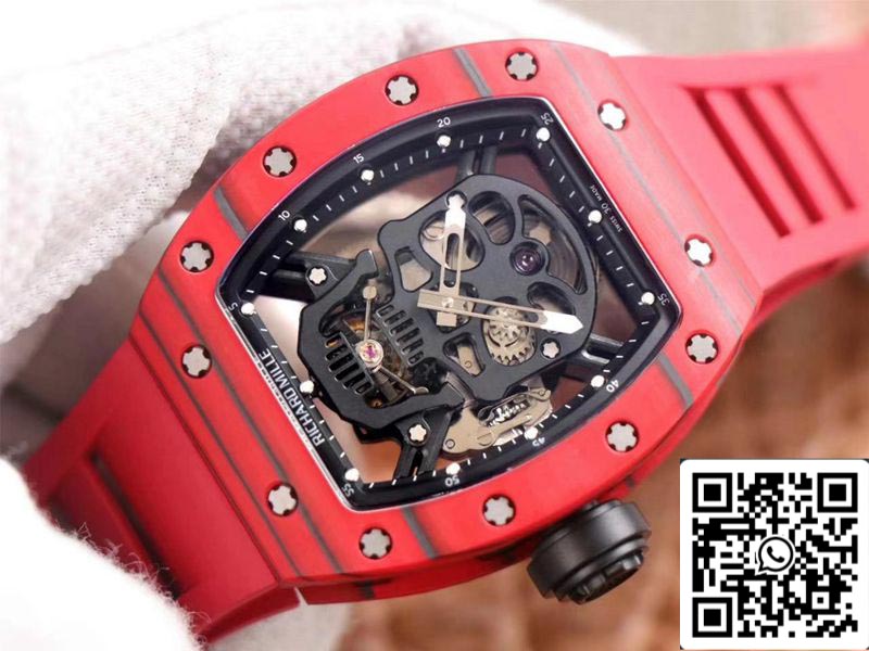 Richard Mille RM052-01 1:1 edizione migliore JB Fabbrica Red Ceramic Swiss Tourbillon
