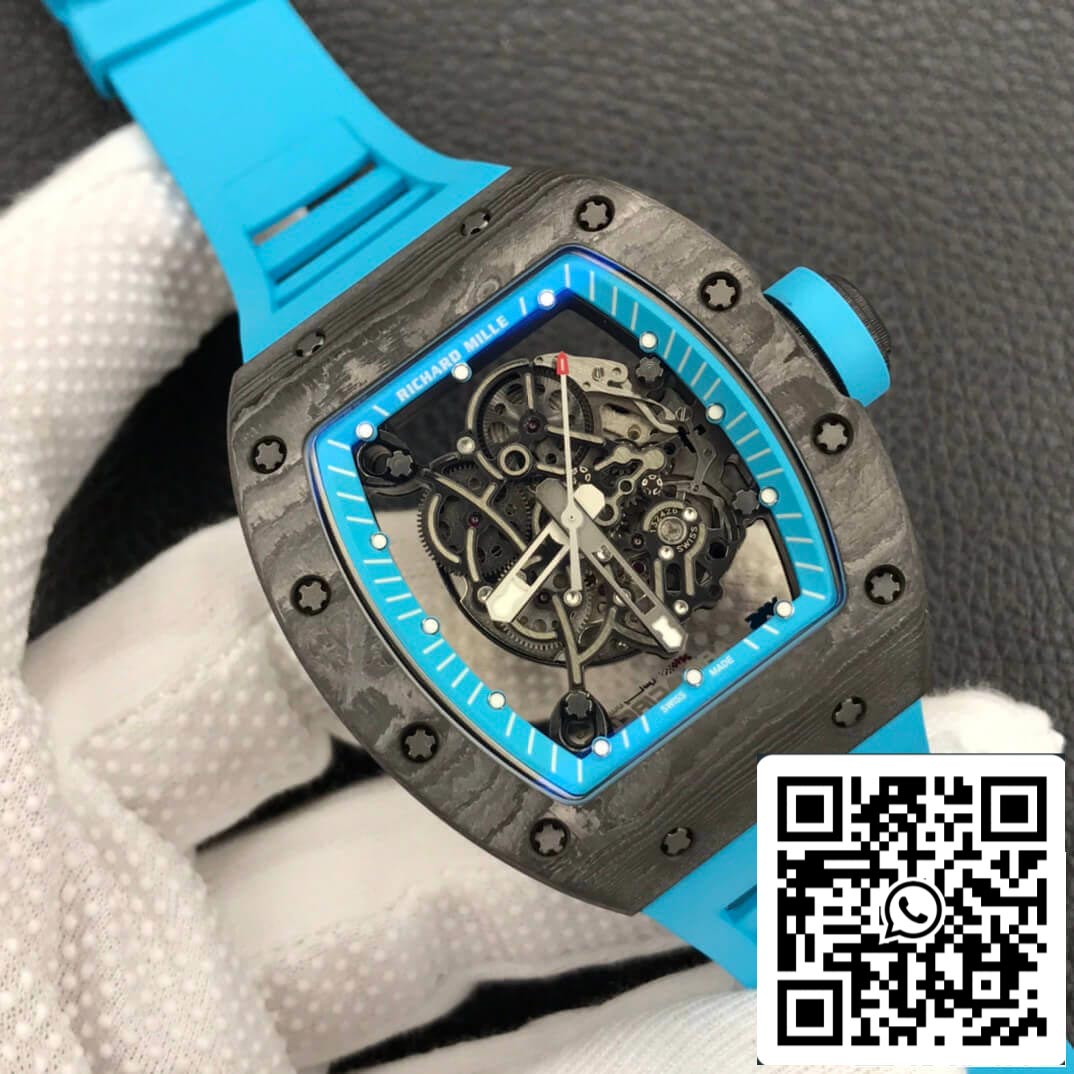 Richard Mille RM055 1:1 Best Edition ZF Fabbrica Blue Rubber cinturino