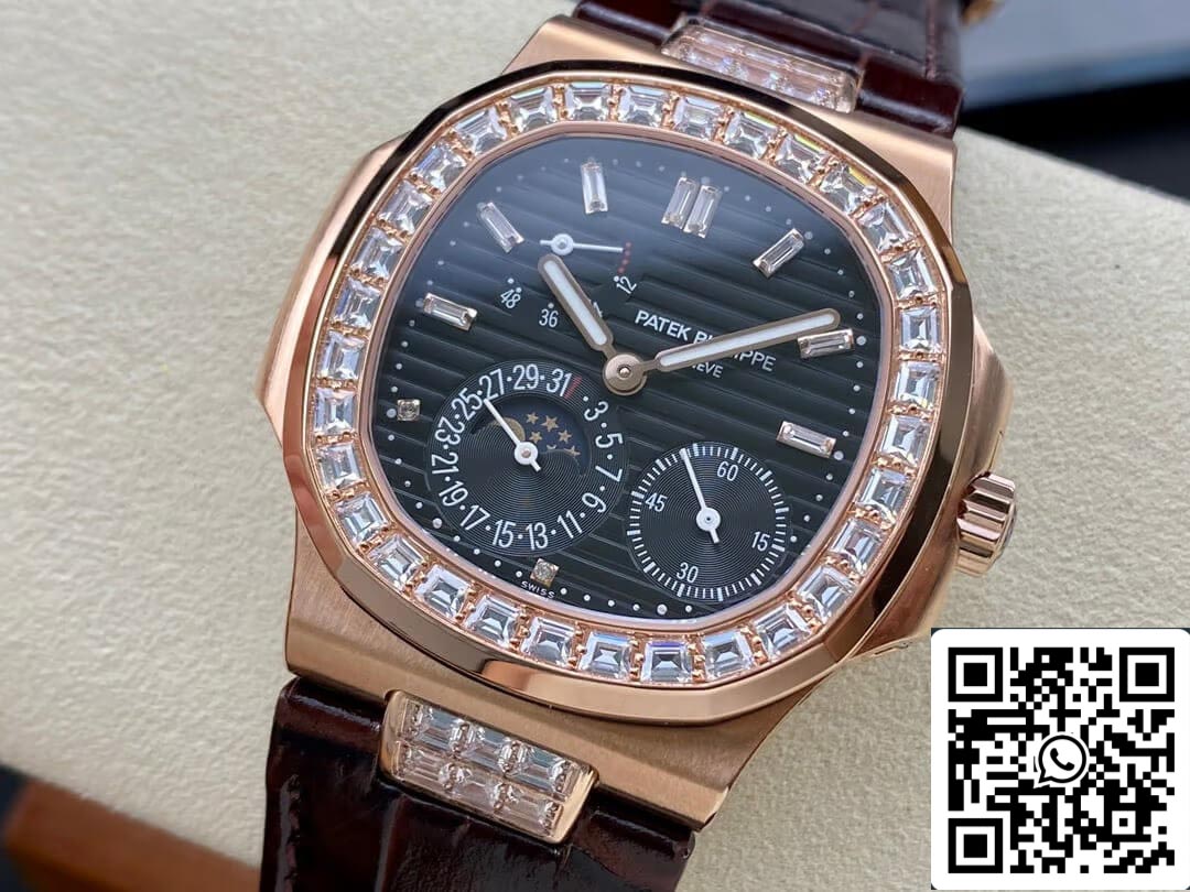 Patek Philippe Nautilus 5724R-001 1:1 edizione migliore GR Fabbrica quadrante nero