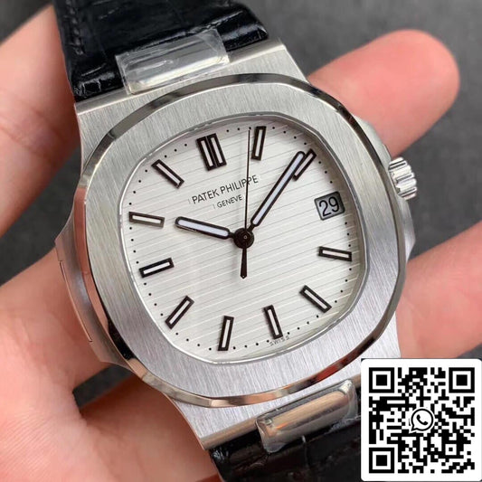 Patek Philippe Nautilus 5711G 1:1 Melhor Edição PPF Fabbrica V4 Mostrador Branco Suíço ETA324
