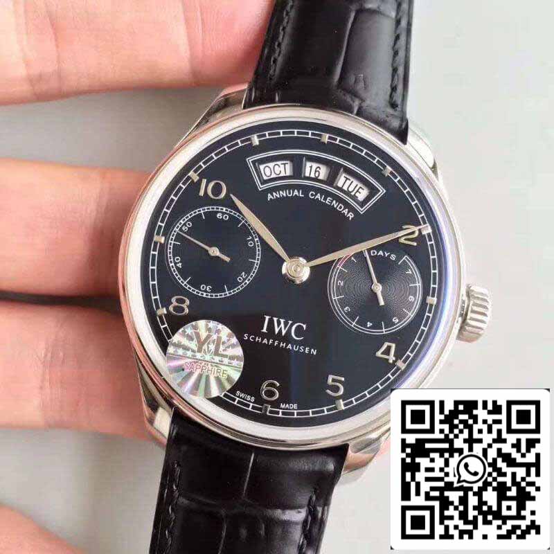 IWC Portugieser Annual Calendar IW503502 YL Fabbrica 1:1 Best Edition Swiss ETA52850 Black Dial