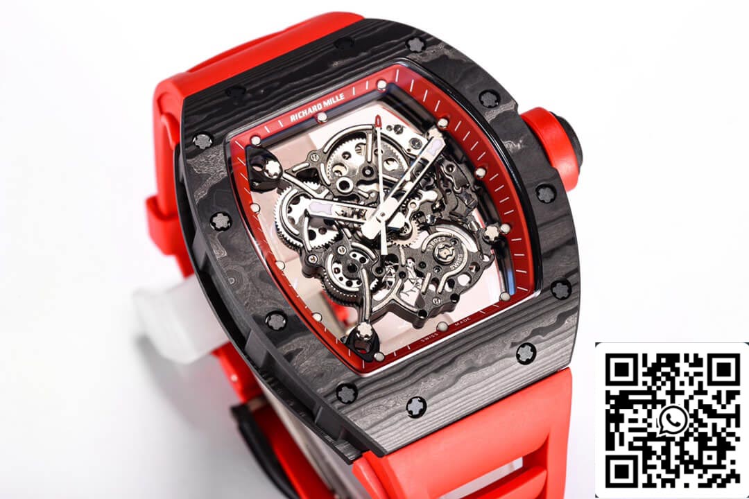Richard Mille RM055 NTPT 1:1 edizione migliore BBR Fabbrica fibra di carbonio Red cinturino
