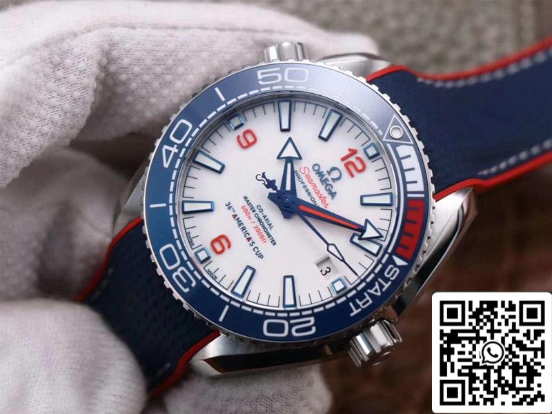 Omega Seamaster Planet Ocean 36th America's Cup edizione limitata 1:1 edizione migliore VS Fabbrica quadrante bianco Swiss ETA8900