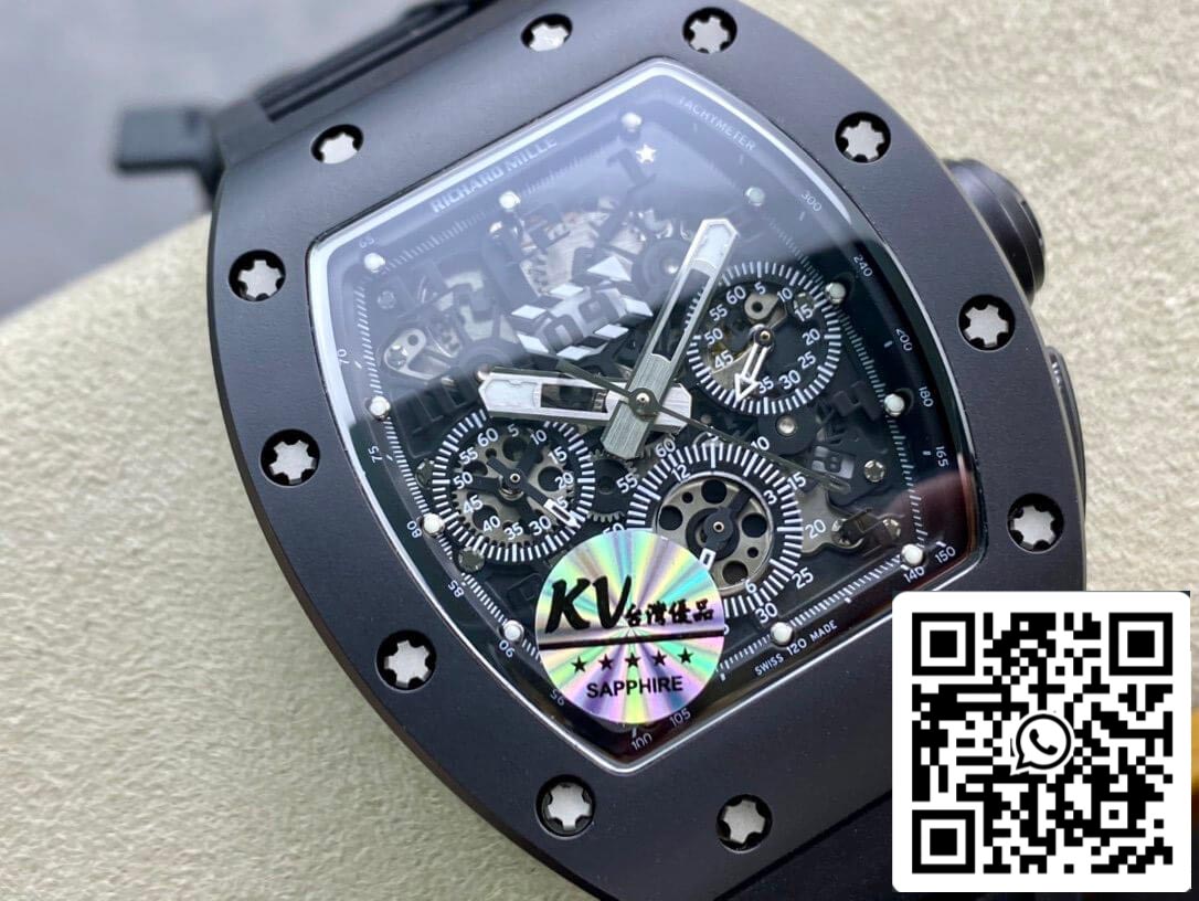 Richard Mille RM011 1:1 Best Edition KV Fabbrica Ceramic Black Case