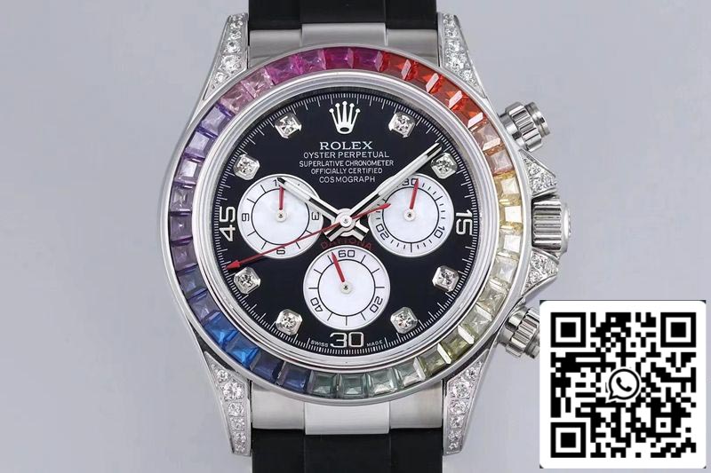 Rolex Daytona 116599RBOW 1:1 edizione melhor BL Fabbrica quadrante nero Swiss ETA4130