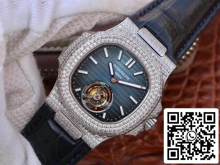 Patek Philippe Nautilus Jumbo 5711 R8 Fabbrica 1:1 Best Edition Swiss Tourbillon Blue Dial