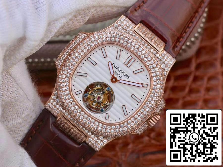 Patek Philippe Nautilus Jumbo 5711 R8 Fabrica 1:1 Melhor Edição Swiss Tourbillon Rose Gold