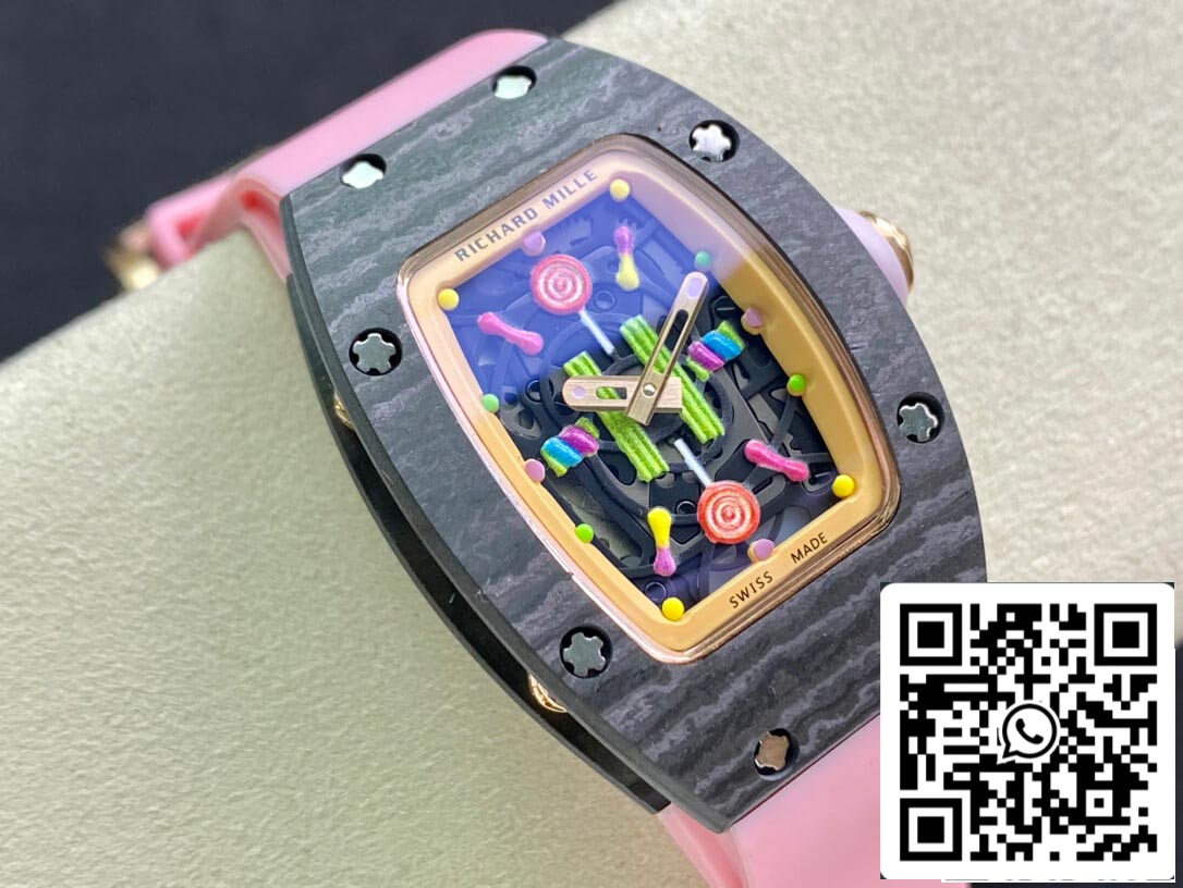 Richard Mille RM-07 Bon Bon 1:1 Melhor Edição RM Fabbrica Cinturino Rosa