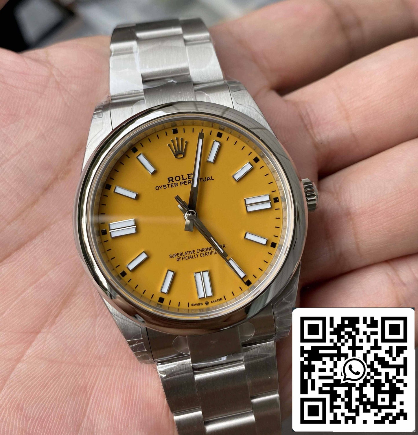 Rolex Oyster Perpetual 41MM M124300-0004 1:1 edizione migliore VS Fabbrica Yellow quadrante