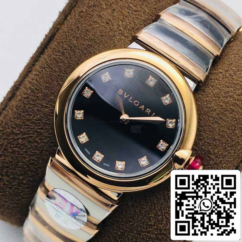 Bvlgari LVCEA 1:1 edição melhor BV Fabbrica Rosa Oro quadrante preto