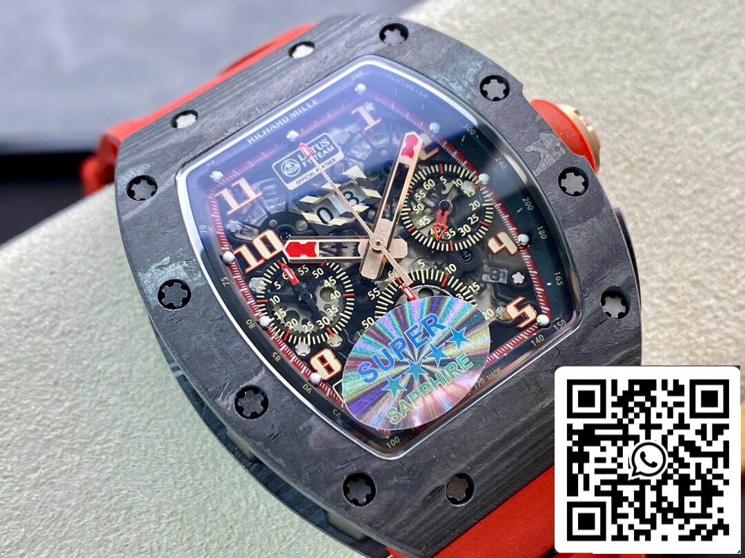 Richard Mille RM011 1:1 Best Edition KV Fabbrica V3 Cinturón de goma roja